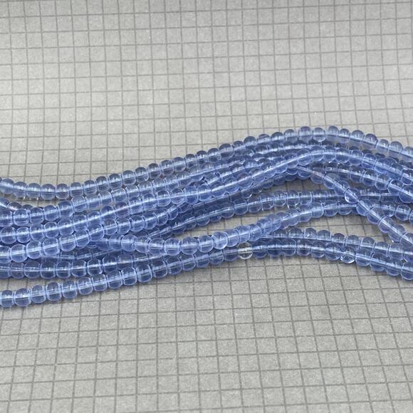 Periwinkle Blue Glass Rounds - Jewelry Making Supplies Full Strand Craft GL - Picture 1 of 3